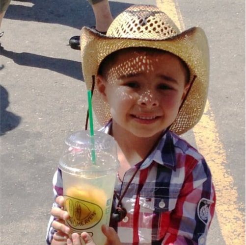 Little boy with lemonade