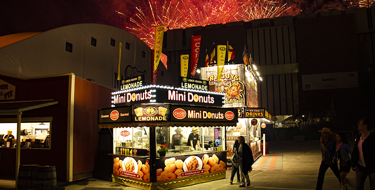 Cin City Donuts Trailer with fireworks